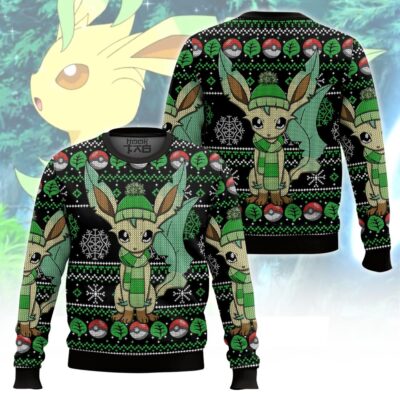 Leafeon Pokemon Christmas Ugly Sweater