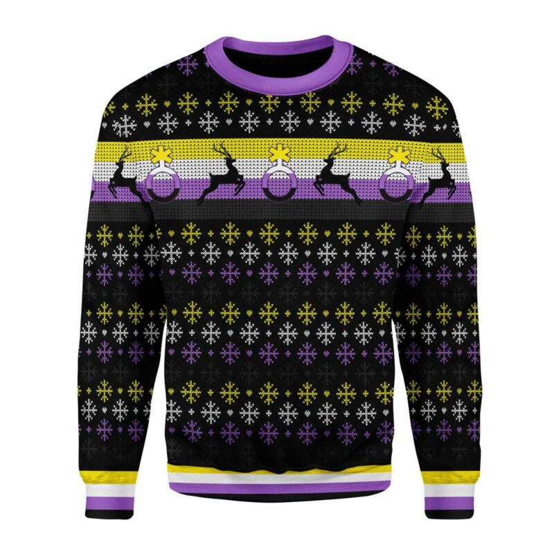 Nonbinary Flag Christmas Sweater