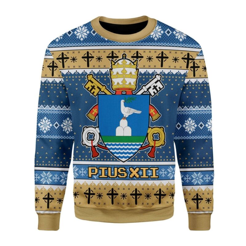 Pius XII Coat Of Arms Christmas Sweater