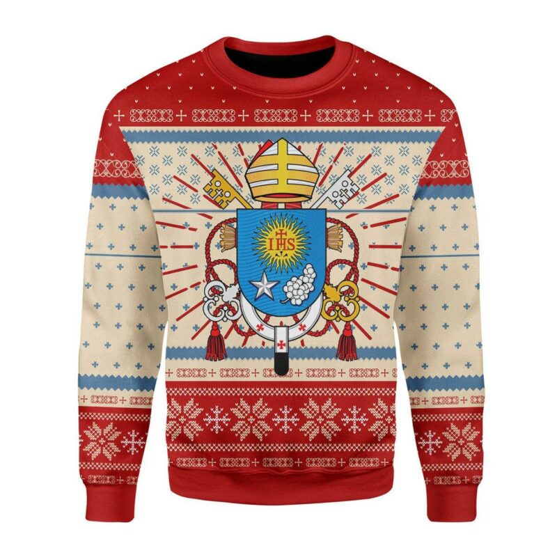 Pope Francis Coat Of Arms Christmas Sweater