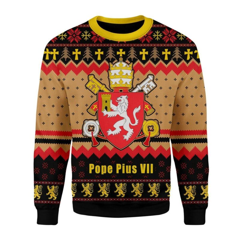 Pope Pius VIII Coat of Arms Christmas Sweater