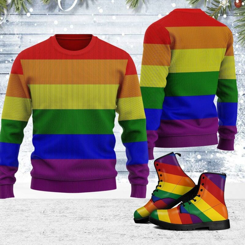 Rainbow Flag LGBTQ+ Ugly Christmas Sweater