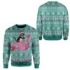 Ugly Christmas Cat And Flamingo Custom Sweater Apparel