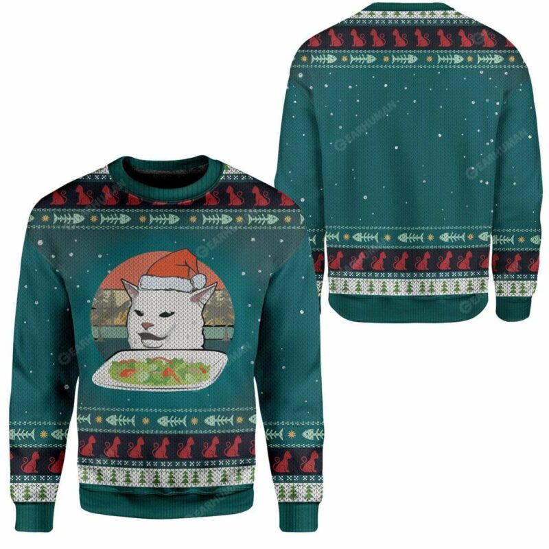 Ugly Christmas Cat Custom Sweater Apparel