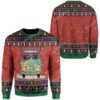 Ugly Christmas Cat On A Dark Desert Highway Sweater Apparel