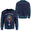 Ugly Christmas Great Wine Shark Custom Sweater Apparel