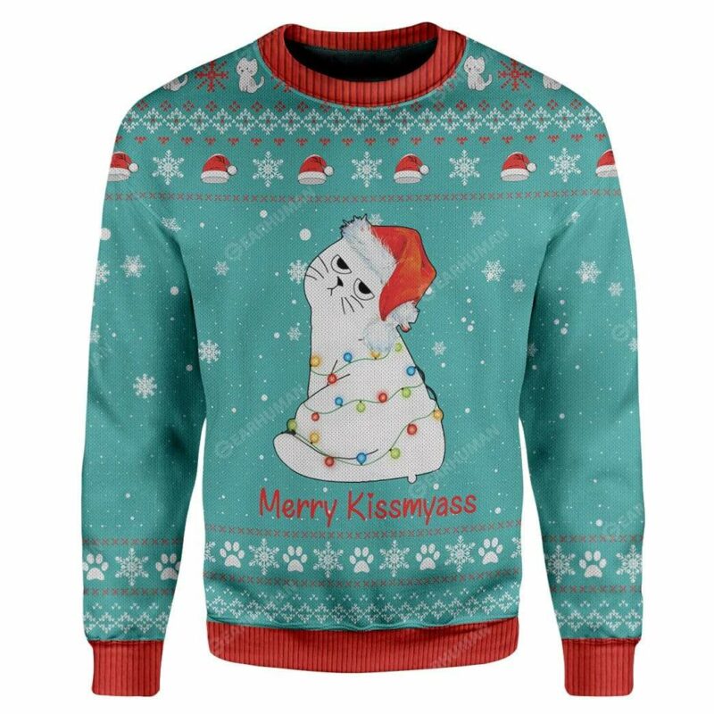 Ugly Christmas Merry Kissmyass Sweater Apparel