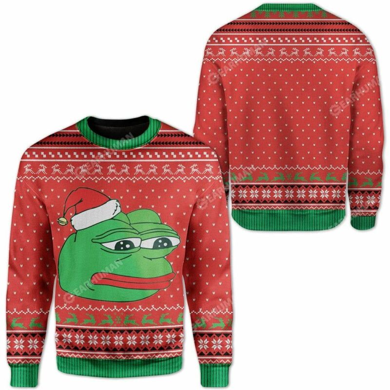 Ugly Christmas Pepe The Frog Custom Sweater Apparel