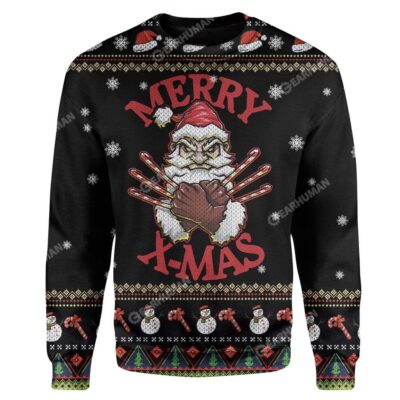 Ugly Christmas Santa Custom Sweater Apparel