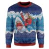 Ugly Christmas Shark And Santa Custom Sweater Apparel