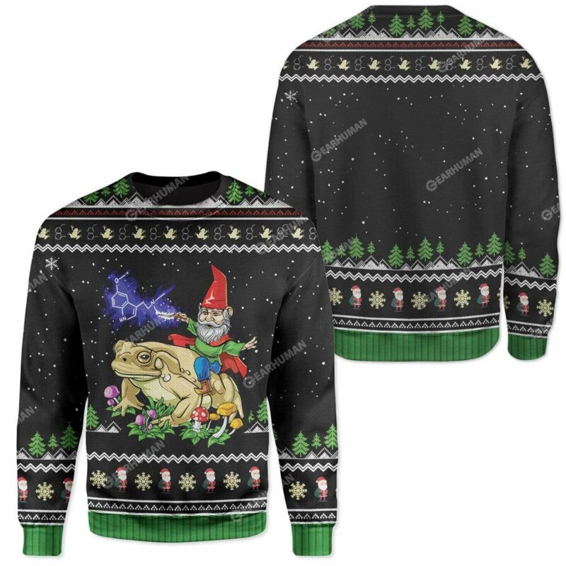 Ugly Gnome Riding Toad Christmas Custom Sweater Apparel