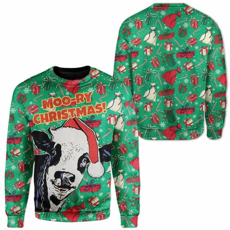 Ugly Moo-ry Christmas Custom Sweater Apparel