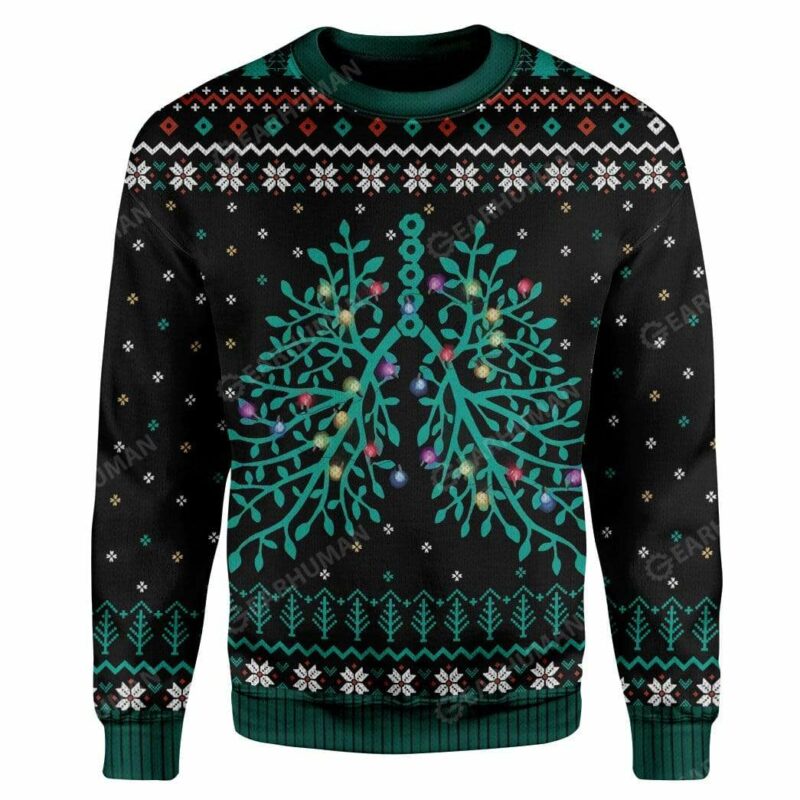 Ugly Respiratory Christmas Lights Custom Sweater Apparel