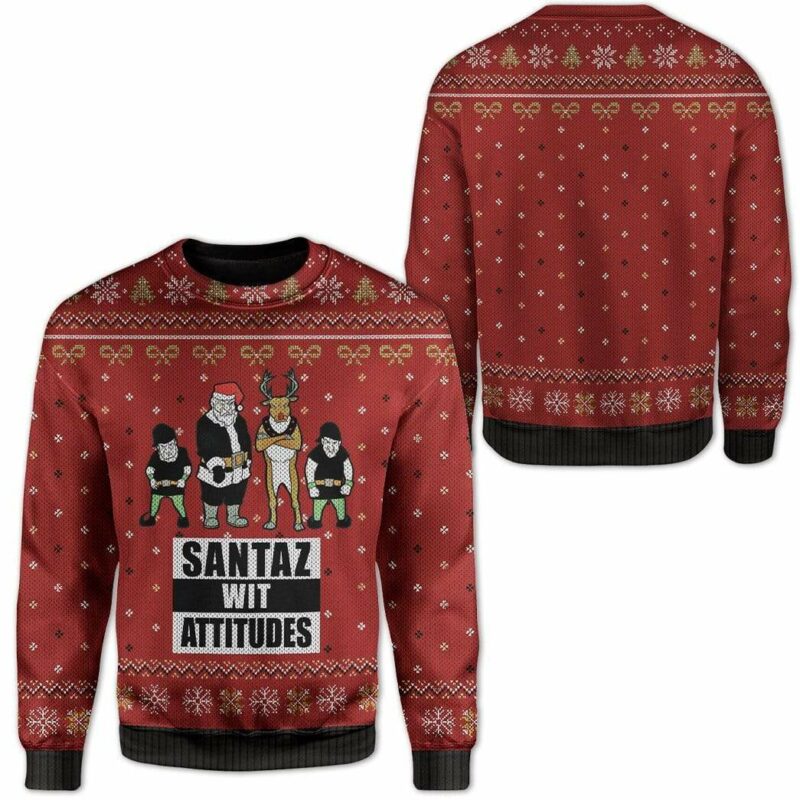 Ugly Santaz Wit Attitudes Custom Sweater Apparel