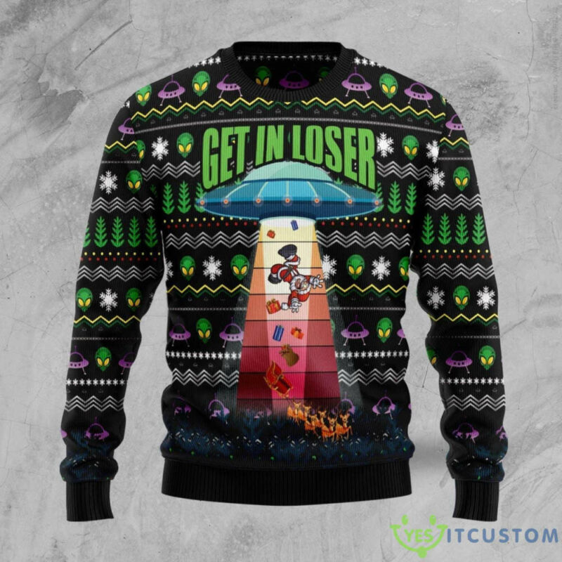 Alien Kidnaps Santa Claus On Christmas Eve Family Ugly Christmas Sweaters