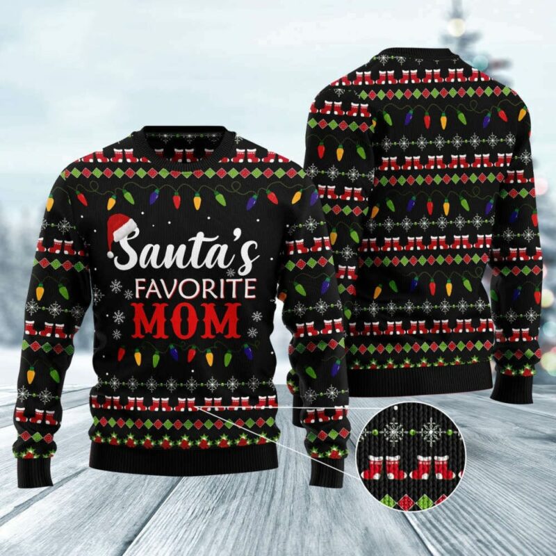 Santa’s Favorite Mom Ugly Christmas Sweater