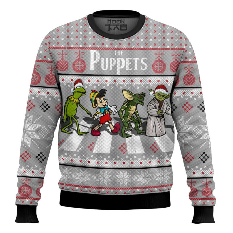 The Puppets, Kermit, Yoda, Pinocchio, and Gremlins Christmas Ugly Sweater