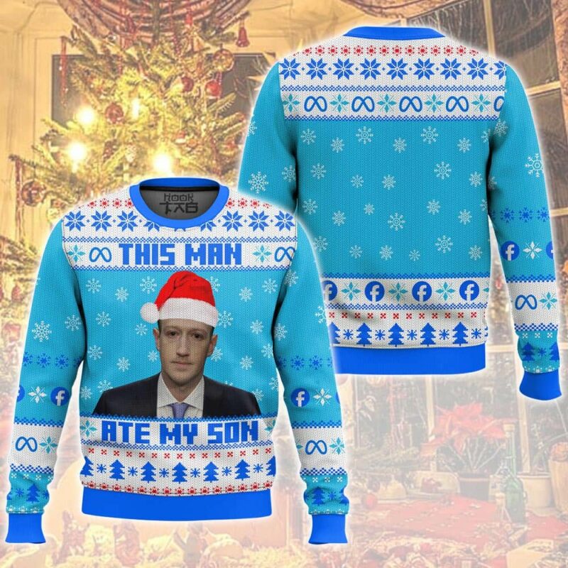 "This man ate my son" funny meme Christmas Ugly Sweater