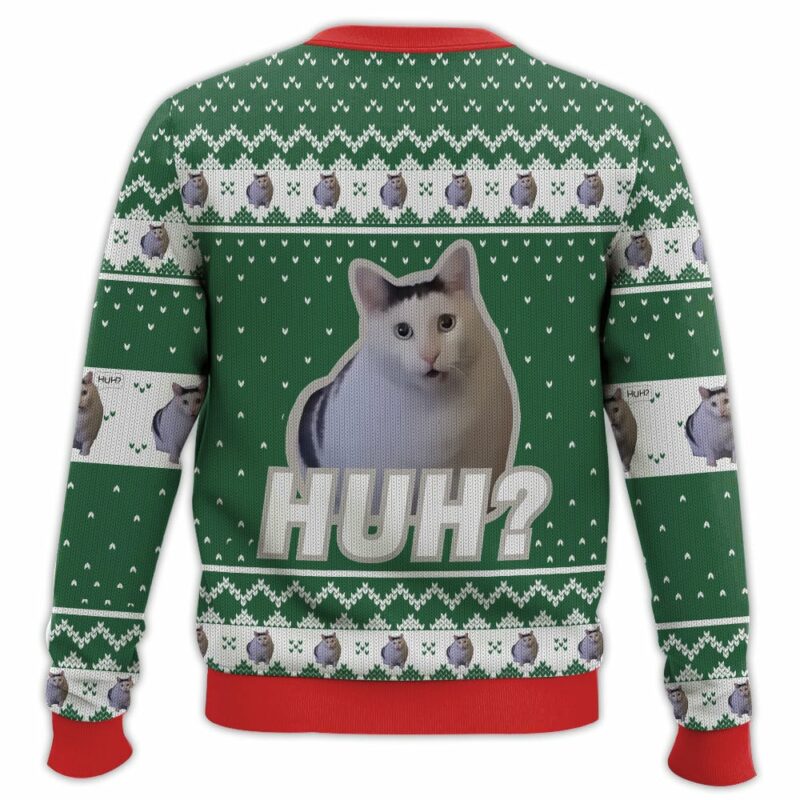 Huh? Cat meme Christmas Ugly Sweater