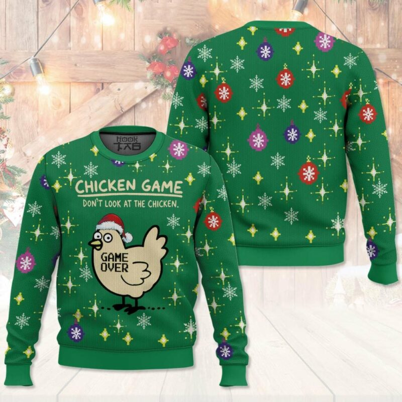 Funny Chicken Game Christmas Ugly Sweater