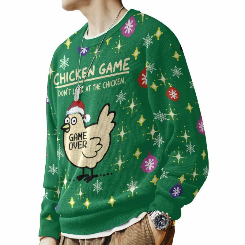 Funny Chicken Game Christmas Ugly Sweater