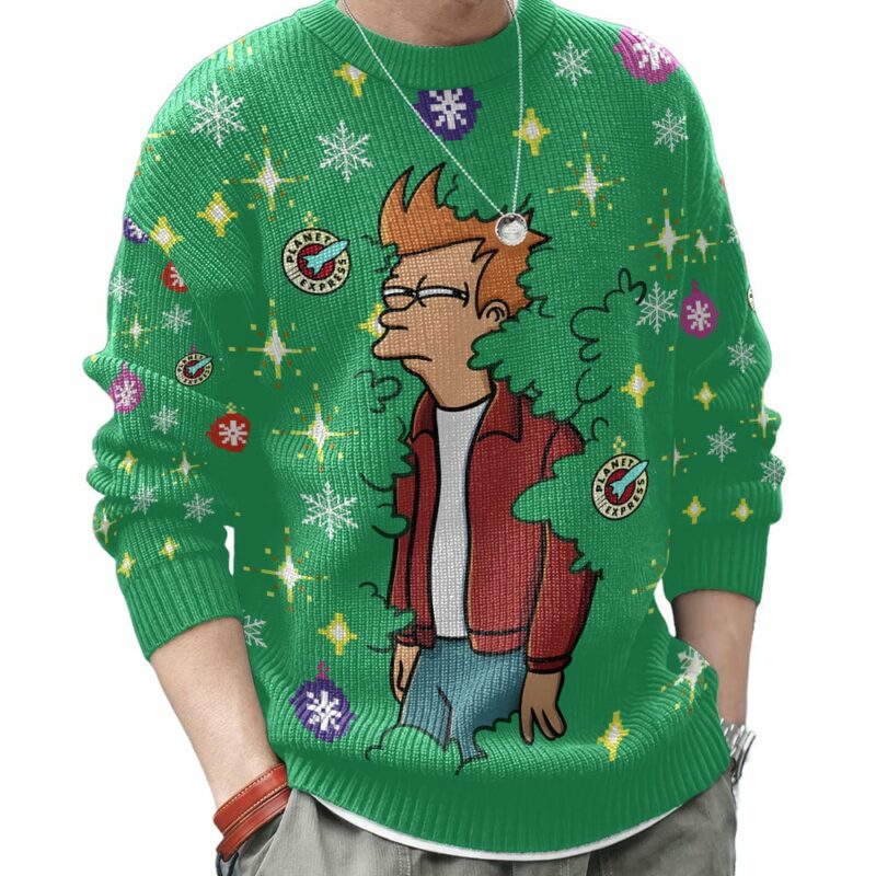 Futurama, Billy West Emerging From the Bush Meme Christmas Ugly Sweater