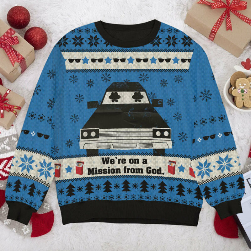 Blues Brothers, We're on a mission from God Ugly Sweater