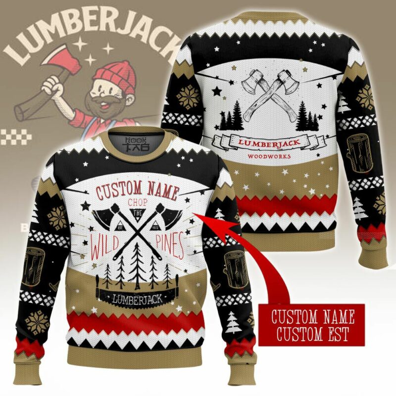 Lumberjack Chop Wild Pines Ugly Sweater