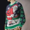 Golf Santa Claus Christmas Ugly Sweater