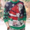 Golf Santa Claus Christmas Ugly Sweater