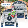 Custom Name Grinch x US Space Force Ugly Sweater V1