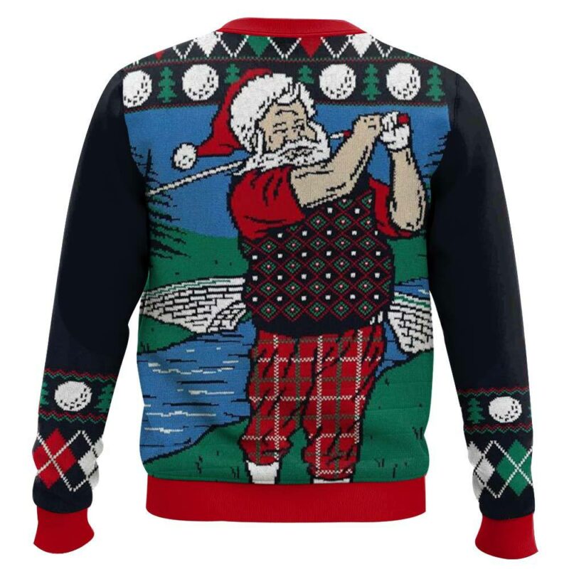 Golf Santa Claus Christmas Ugly Sweater