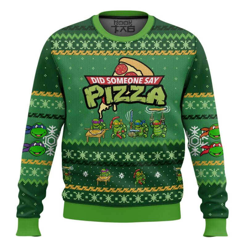 Did someone say Pizza, Teenage Mutant Ninja Turtles Ugly Christmas Sweater