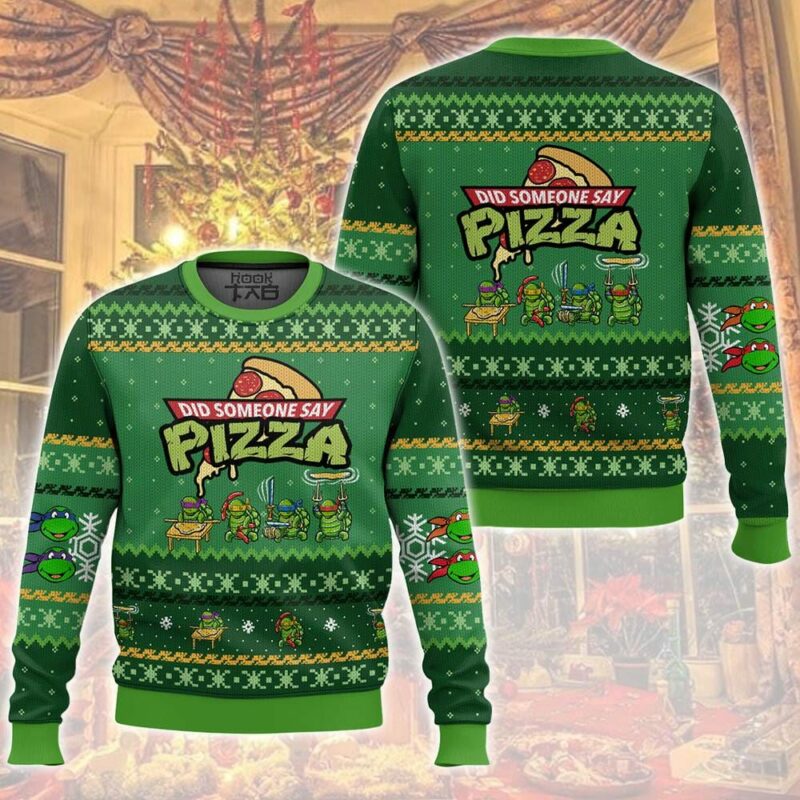 Did someone say Pizza, Teenage Mutant Ninja Turtles Ugly Christmas Sweater