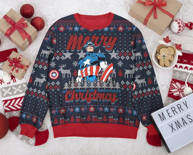 Captain American Christmas Ugly Sweater