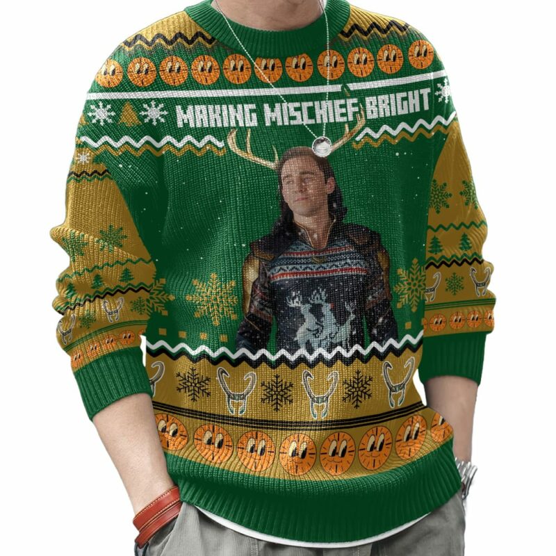 Loki, Making Mischief Bright Christmas ugly sweater