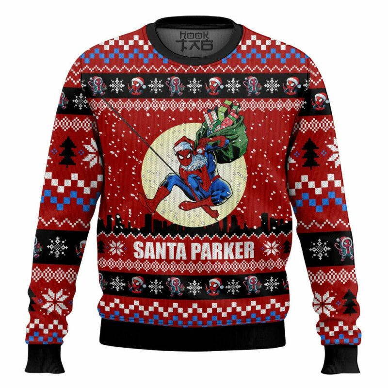 Santa Parker, Spiderman Christmas Ugly Sweater