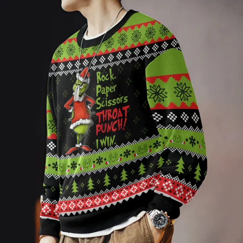 I win Grinch Christmas Ugly Sweater