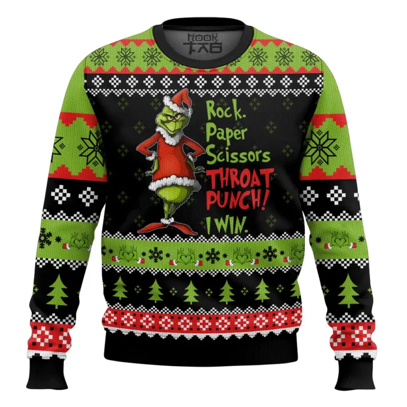 I win Grinch Christmas Ugly Sweater