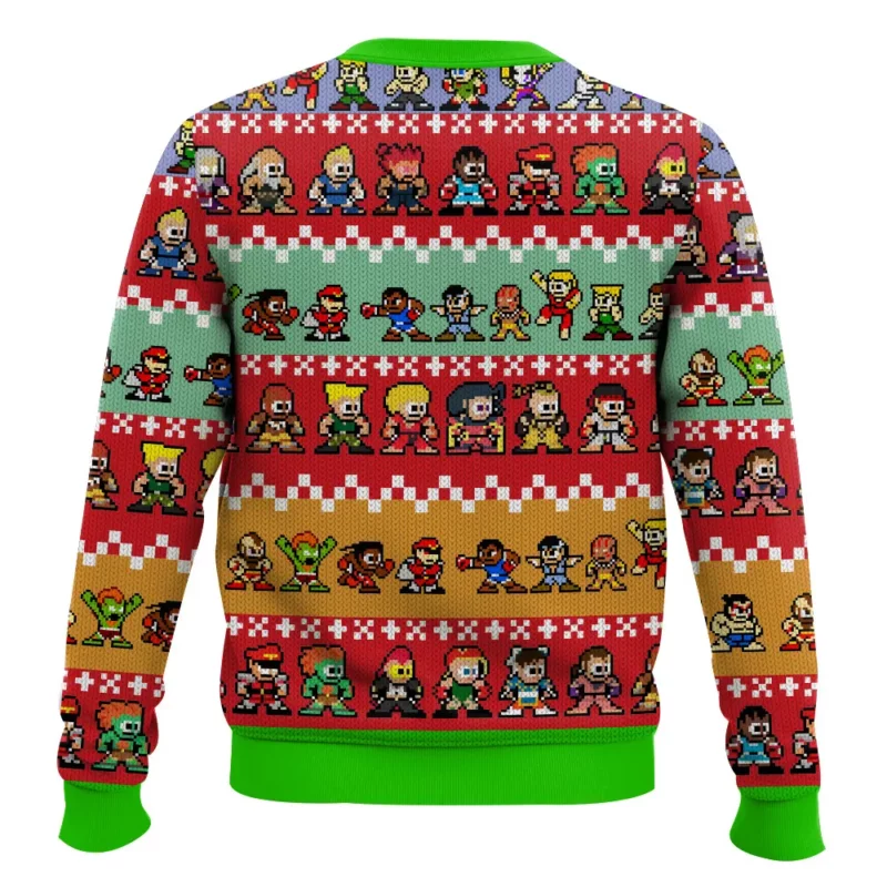 Pixel Street Fighter Ugly Christmas Sweater