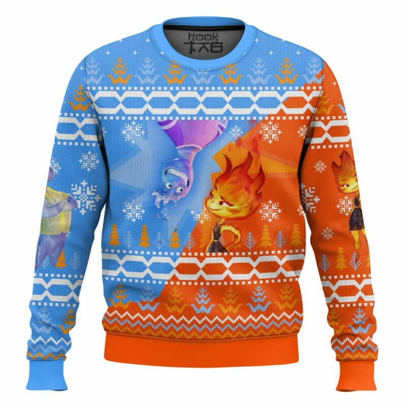 Ember and Wave, Elemental Christmas Ugly Sweater