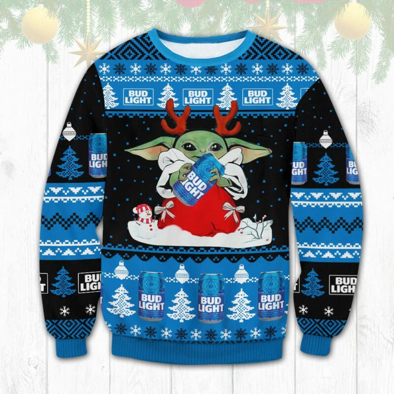 Bud Light Yoda Christmas Ugly Sweater