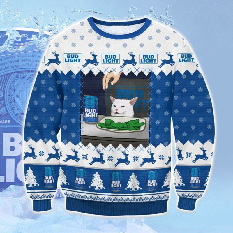 Bud Light Cat Meme Ugly Sweater