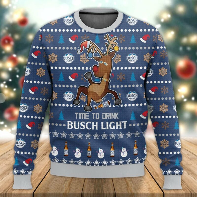 Time To Drink Busch Light Ugly Sweater