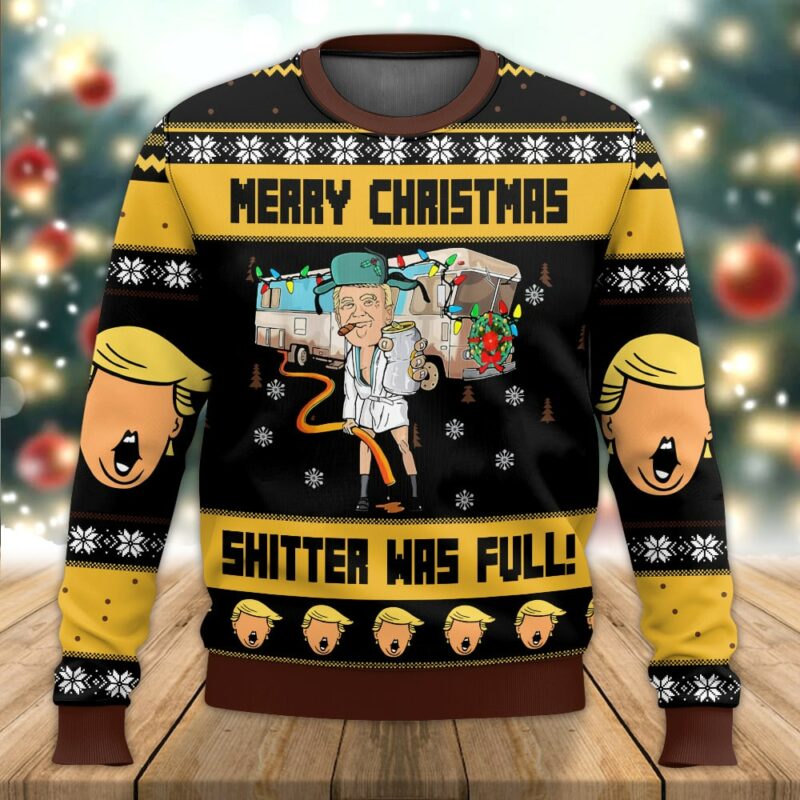 Donald Trump Vacations Merry Christmas Shitter Was Full Ugly Christmas Sweater