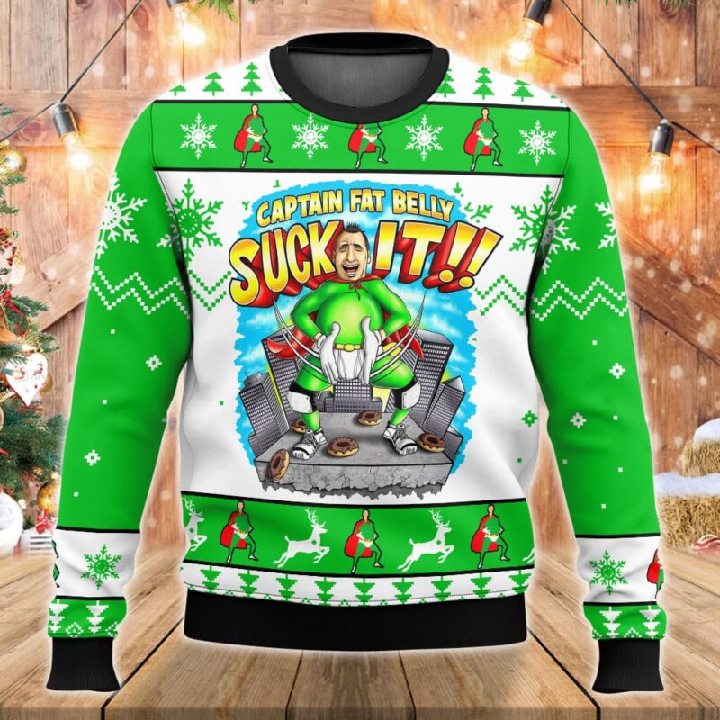 Impractical Jokers Captain Fat Belly Suck It Ugly Sweater