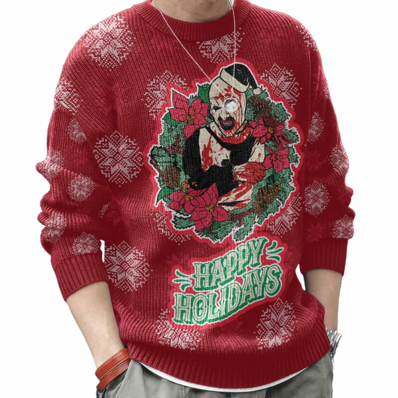 Terrifier Happy Holidays Ugly Sweater