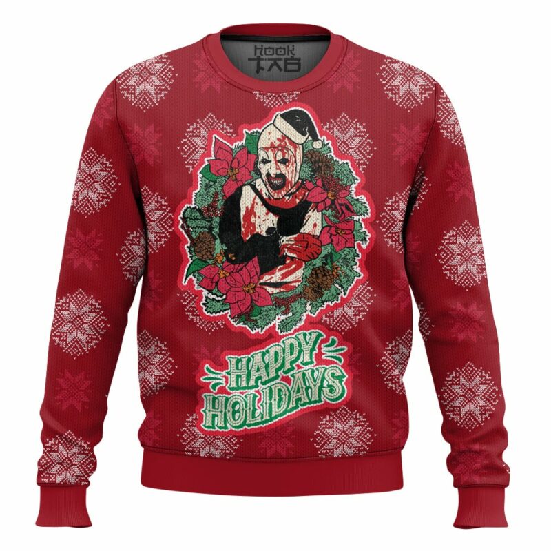 Terrifier Happy Holidays Ugly Sweater