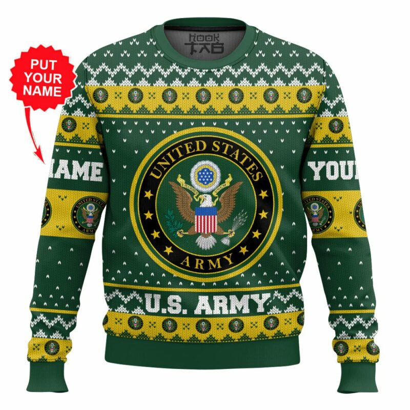 Custom Name US Army Ugly Sweater