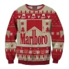 Unisex Marlboro Print Party Ugly Christmas Sweater